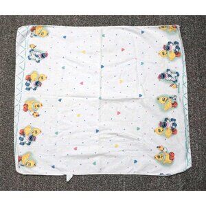 Vtg Riegel Sesame Street Baby Big Bird Cookie Monster Receiving Square Blanket